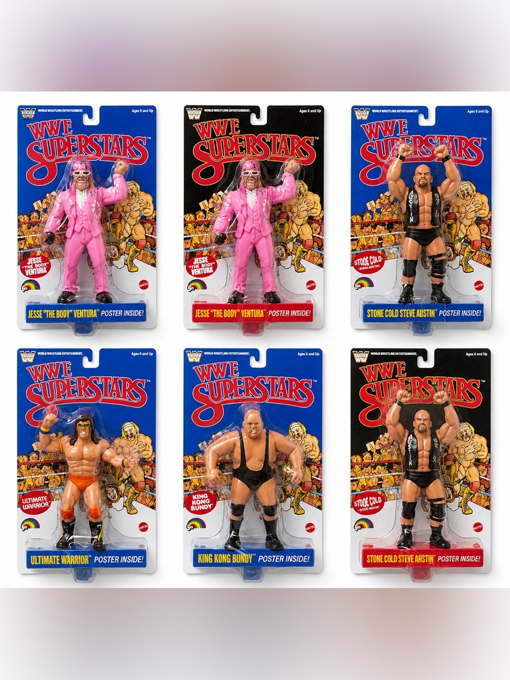 WWE SUPERSTARS RETRO FIGURE LOT- OF 6 figures